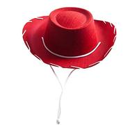 Clearance Men Cowboy Hat Adjustable Outdoor Hat Western Hat Wide Brim Durable Cowgirl Lightweight Travel Cap Cowboy Felt Hat Large Sun Hat UK Red