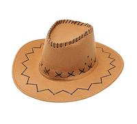 Clearance Men Cowboy Hat Cowboy Felt Hat Wide Brim Durable Cowgirl Lightweight Travel Cap Western Hat Adjustable Outdoor Hat Large Sun Hat UK Bronze