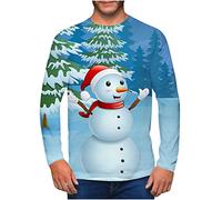 Clearance Men's Merry Christmas Jumper, Xmas Sweatshirt Santa Claus Novelty Pullover Snowman Sweater Top Long Sleeves Crew Neck Jumpers Adult Christmas Sweatshirt Boys Festive Santa Tops S-5XL