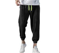 Clearance Men's Tracksuit Pant UK, Man Gym Joggers Sweatpants Causal Pants Loose-Fit Running Trousers Solid Color Stripe Lightweight Sports Trouser Tracksuit Jogging Bottoms with Pockets