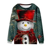 Clearance Men's Xmas Jumper, Ugly Christmas Sweatshirt 3D Printed Funny Pullover Reindeer Santa Claus Jumpers Crewneck Sweatshirts Unisex Pullover Causal Slim Fit Sweater Gifts for Men Women