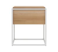 Clearance - Monolit Bedside Table - 1 Drawer - White and Oak - FSS14443