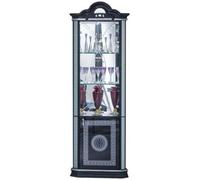 Clearance - New Venus Black Italian Corner Display Cabinet - FSS15904