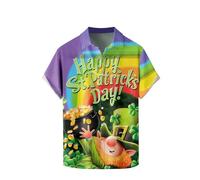 Clearance Novelty Funny T-Shirts for Men St. Patrick's Day Shirt Shamrock Clover Blouse Button Down Tee Shirt Short Sleeve Sweatshirt Irelands Tops Happy St Patricks Day Outfit Gifts for Him