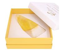 Clearance - Orange Blossom Crystal Energy Soap Bar with Real Citrine Heart Inside - Natural Vegan Soap with Essential Oils - Aromatherapy Skincare - Uplifting Pamper Gift (130 g, Citrine)