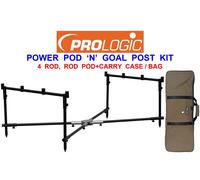 CLEARANCE PROLOGIC POWER POD N GOAL POST KIT+CARRY BAG CARP FISHING 4 ROD SET
