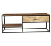 Clearance - Rennes Coffee Table - 1 Drawer - Rustic Mango Wood - Chevron