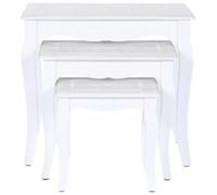 Clearance - Romantic White Wood Side Table - Set of 3 - FSS15986