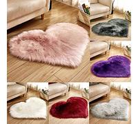 Clearance Rugs Living Room, Heart Shaped Area Rug - Fluffy Shaggy Super Soft Non Slip Rug Washable Modern Floor Carpets Bedside Rug, Modern Super Soft Thick Pile Small Fluffy Shaggy Rug Non Shedding
