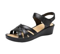clearance.sale items 1p Gold Sandals for Women Wide Fit Cushion Walk Orthopedic Shoes Comfortable Open Toe Plantar Fasciitis Gladiator Summer Sandal black wedge sandals for women Black 4