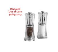 Clearance Salt Pepper Mill Set Acrylic Refillable Mills Cole & Mason Crystal
