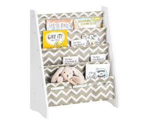 Clearance SoBuy Kids Bookcase Book Shelf 4 Tiers Sling Storage Rack,KMB50-HG,UK