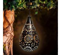 Clearance Solar Outdoor Courtyard Light, Daisy Iron Pendant Light, Light, Fence Led Pendant Projection LightMulticolor A-F wudi1583