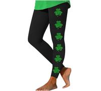 Clearance St. Patrick's Day Leggings for Women UK Leprechaun Shamrock Tights Novelty Funny Graphic Yoga Pants Running Gym Leggings Ladies Saint Patricks Day Trousers Athletic Pant Soft Stretchy