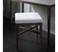 Clearance - Stratford Upholstered Stool - Off White and Walnut - A161