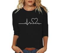 Clearance Tee Shirts for Women UK Plus Size Women's Round Neck Printed Seven Sleeve Casual T Shirt Top Summer Blouses My Orders Says Order Delivered My Orders UK Black