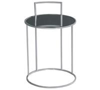 Clearance - Torrance Glass and Silver Round Side Table - Brand New Item