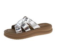 Clearance UK 4 Women's Platform Slide Sandals Firshman Braided Strap Flatform Open Toe Mules Summer Casual Shoes Outdoor Wedge Slipper Silver Footwear Sandle