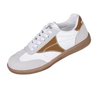 Clearance UK 4 Women's Squash Classic Lace-Up Trainers Gum Sole Retro Fashion Casual Casual Walking Tennis Skate Shoe Anti Slip Trainers Khaki Footwear
