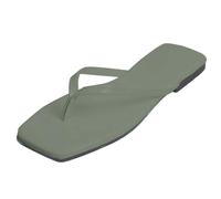 Clearance UK 6 Square Toe Flip Flops Women Thong Sandals with Soft Sole Flat Black Slip on Slides PU Leather Comfort Chic Ladies Slipper Summer Shoes Casual Fashion Green Footwear Sandles Sandalias