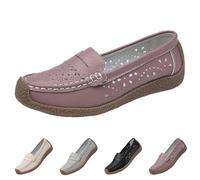 Clearance UK 6 Womens Loafers Soft Leather Casual Walking Penny Flats Boat Moccasins Driving Shoes for Ladies Non-Slip Comfortable Office Fashion Classic Work Shoes Wine Footwear