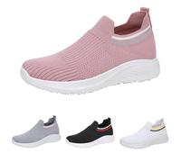 Clearance UK 6 Womens Running Shoes Ladies Slip on Tennis Walking Sneakers Lightweight Breathable Comfort Work Gym Trainers Stylish Shoes Pumps Pink Footwear Gift Sale
