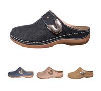 Clearance UK 7.5 Orthopedic Mules Closed Toe Sandals for Women Wide Fit Ladies Clogs Comfortable Orthotic Sandals Summer Casual Slip on Backless Shoes Walking Wedges Size 7.5 Black