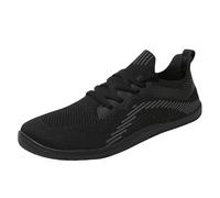 Clearance UK 7.5 Unisex Barefoot Shoes Womens Mens Tennis Slip on Wide Toe Casual Mesh Sneakers Barefoot Minimalist Flats Gym Running Zero Drop Workout Trail Beach Black Footwear