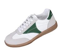 Clearance UK 7 Women's Squash Classic Lace-Up Trainers Gum Sole Retro Fashion Casual Casual Walking Tennis Skate Shoe Anti Slip Trainers Green Footwear
