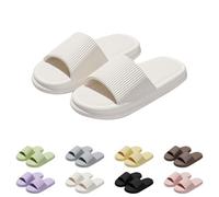 Clearance UK 8 Women Men Cloud Shower Slippers Soft EVA Sliders Non-Slip Bathroom Sliders Shower Sandals Unisex Slip on Slippers for Home Indoor Bathroom Pool Sandles White