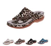 Clearance UK Size 3.5 Wedge Flip Flop Sandals for Women |Ladies Toe Post Orthopedic Sandal Platform Slip on Sandals |Ladies Open Toe Backless Mule |Womens Tan Wedge Mule Sandal| Sale Hot Leopard