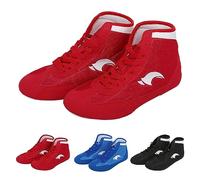 Clearance UK Unisex Kid's Boxing Shoes High Top Combat Training Boots Wrestling Shoes Long Boots Boxing Shoes Competition Training Kids Athletic Shoes UK 10#2_Black