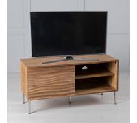 Clearance - Wave TV Unit - 100cm - 1 Door - Natural Ripple Mango Wood
