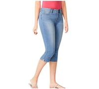 Clearance Women Cropped Jeans High Waisted Capri Trousers Ladies 3/4 Length Stretch Pants Solid Summer Trouser Slim Pencil Pant Office Work Slacks Three Quarter Bottoms Outdoor Casual Capris Blue