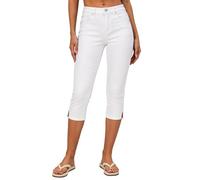 Clearance Women Cropped Jeans High Waisted Capri Trousers Ladies 3/4 Length Stretch Pants Solid Summer Trouser Slim Pencil Pant Office Work Slacks Three Quarter Bottoms Outdoor Casual Capris White