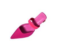 Clearance Women Low Kitten Heels Sandals Ladies Pointed Toe Sliders Slip On Slippers Wide Fit Slides Comfortable Breathable Shoes Solid Color Casual Sandal Smart Office Work Slider Party Evening Slide