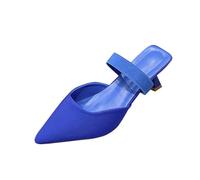 Clearance Women Low Kitten Heels Sandals Ladies Pointed Toe Sliders Slip On Slippers Wide Fit Slides Comfortable Breathable Shoes Solid Color Casual Sandal Smart Office Work Slider Party Evening Slide