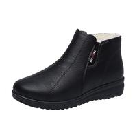 Clearance Womens Waterproof Snow Boots Women Wide Fit Short Winter Boots Low Heel Slip On Booties Fleece Warm Fur Lined Non Slip Walking Boots Snow Shoes Christmas Gifts for Her Size 5.5