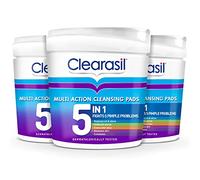 Clearasil 5-In-1 Multi-Action Cleansing Salicylic Acid Pads, Face Exfoliating For Acne Prone Skin, Unblock Pores, Reduces Blackheads, Pimples & Excess Oil, Everyday Spot Prevention, 65 Each x 3