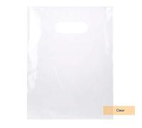 ClearBags LDPE Solid Handle Bag | Merchandise Bag with Die Cut Handles Tear Resistant Strength | Perfect for Trade Shows, Retail, and More (100 Bags, Clear)