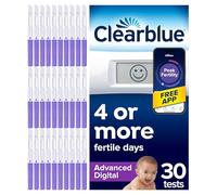 Clearblue Advanced Digital Ovulation Test Kit (OPK). Double Your Chances Of Getting Pregnant, 1 Digital Holder And 30 Ovulation Tests, Try The FREE Clearblue Period & Cycle Tracker App