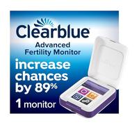 Clearblue Fertility Monitor Advanced, Test For Ovulation & Pregnancy, Increases Chances Of Getting Pregnant Naturally By 89%, 1 Touch Screen Monitor (Test Sticks Sold Separately), Packaging May Vary