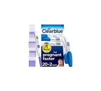 Clearblue Digital Ovulation & Pregnancy Tests, Double Your Chances of Getting Pregnant, 20 Advanced Digital Ovulation Tests & 1 Double-Check & Date C