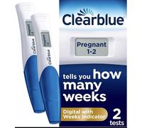 Clearblue Pregnancy Test - Digital with Weeks Indicator, The Only Test That Tells You How Many Weeks, 2 Digital Tests, Packaging May Vary