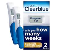 Clearblue Pregnancy Test - Digital with Weeks Indicator, The Only Test That Tells You How Many Weeks, 2 Digital Tests, Packaging May Vary