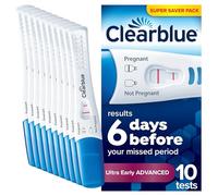 Clearblue Pregnancy Test, Ultra Early Advanced Pregnancy Test (10 MIU/ml) Value Pack, Results 6 Days Early, 99% Accurate Results, 10 Tests