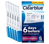 Clearblue Pregnancy Test, Ultra Early ADVANCED, Results 6 Days Early, 5 Tests