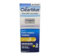 Clearblue Pregnancy Test With Weeks Indicator - 2 Tests - EXPIRY 2028 FREE P+P