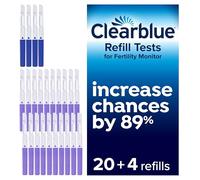 Clearblue Refill Pack For Advanced Fertility Monitor: 20 Fertility Tests For Ovulation & 4 Pregnancy Tests, 24 Units (Monitor Sold Separately), Packaging May Vary
