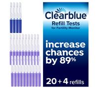 Clearblue Refill Pack for Advanced Fertility Monitor: 20 Fertility Tests for Ovulation & 4 Pregnancy Tests, 24 Units (Monitor Sold Separately), Packa